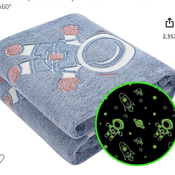 Glow in The Dark Blanket Stars Throw Blanket | 50 x60 “ | Brand New - Picture 1 of 6